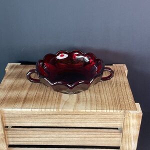Elegant Red Glass Bowl